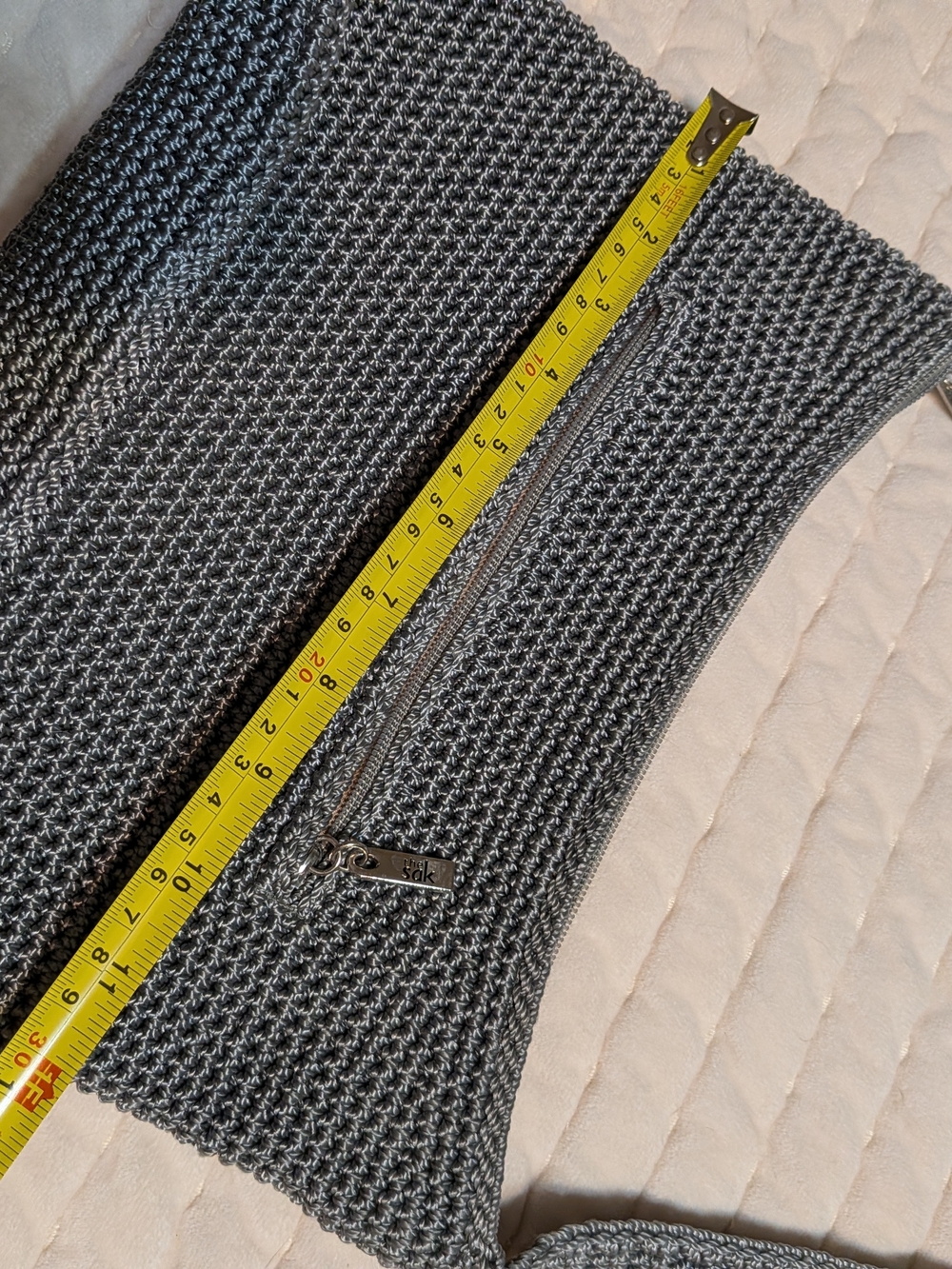 Gray Knit Shoulder Tote - Picture 7 of 7